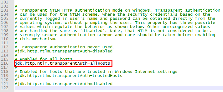 Adapting the "net.properties" file in the Java OpenJDK installation directory