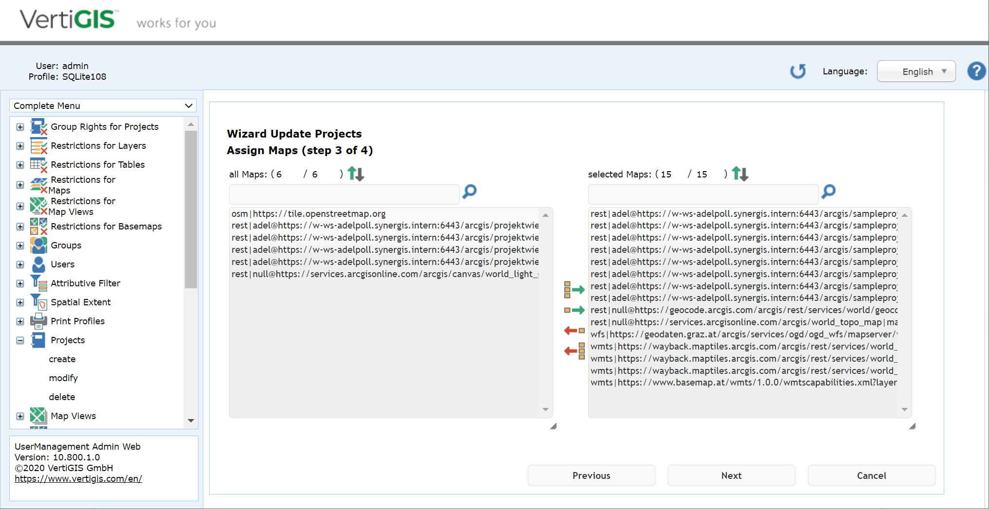 Modify a project - step 3