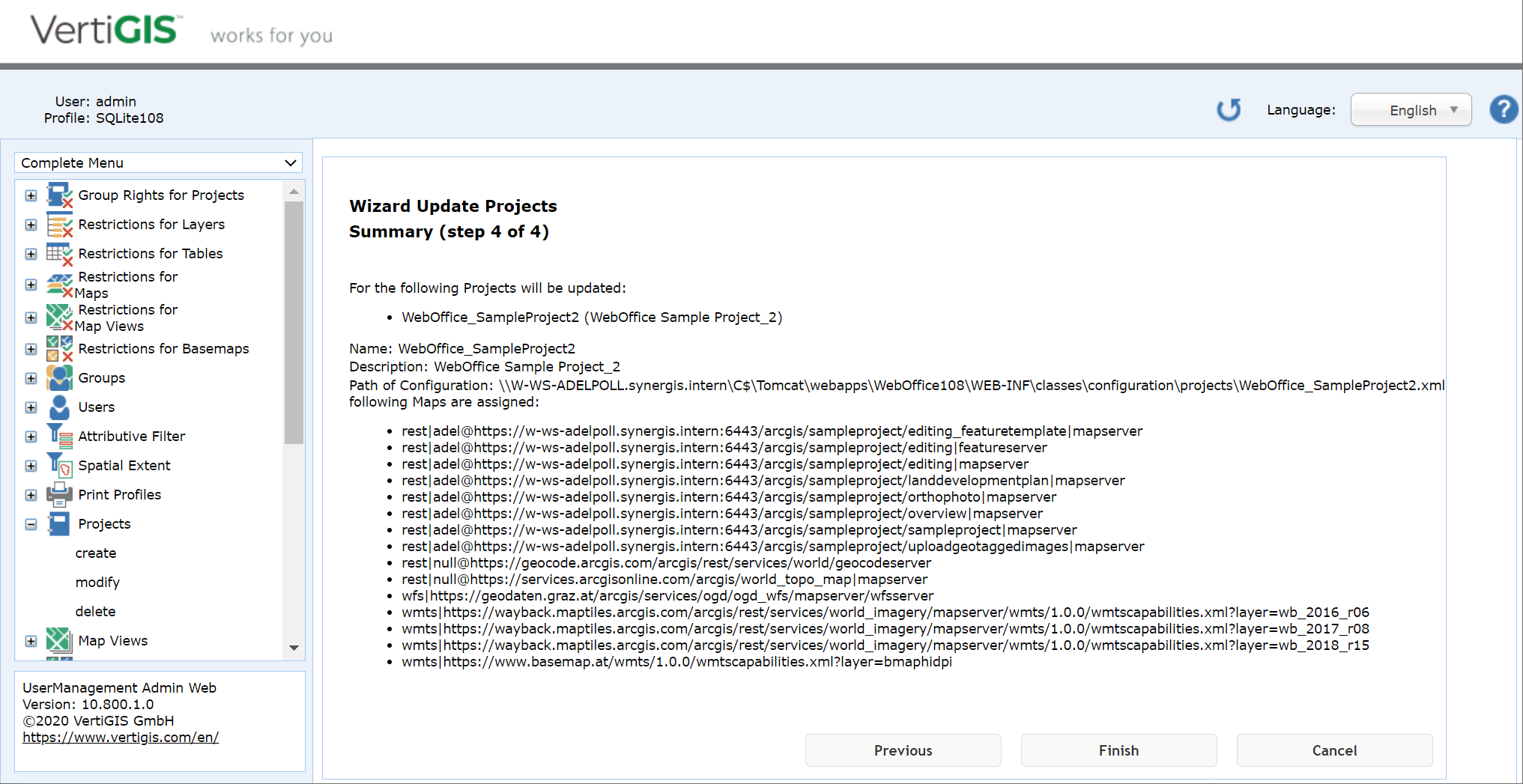 Modify a project - step 4