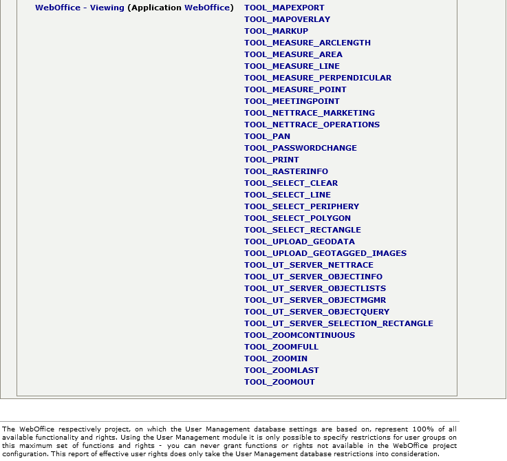 UserManagement Admin Web - report for effective user rights