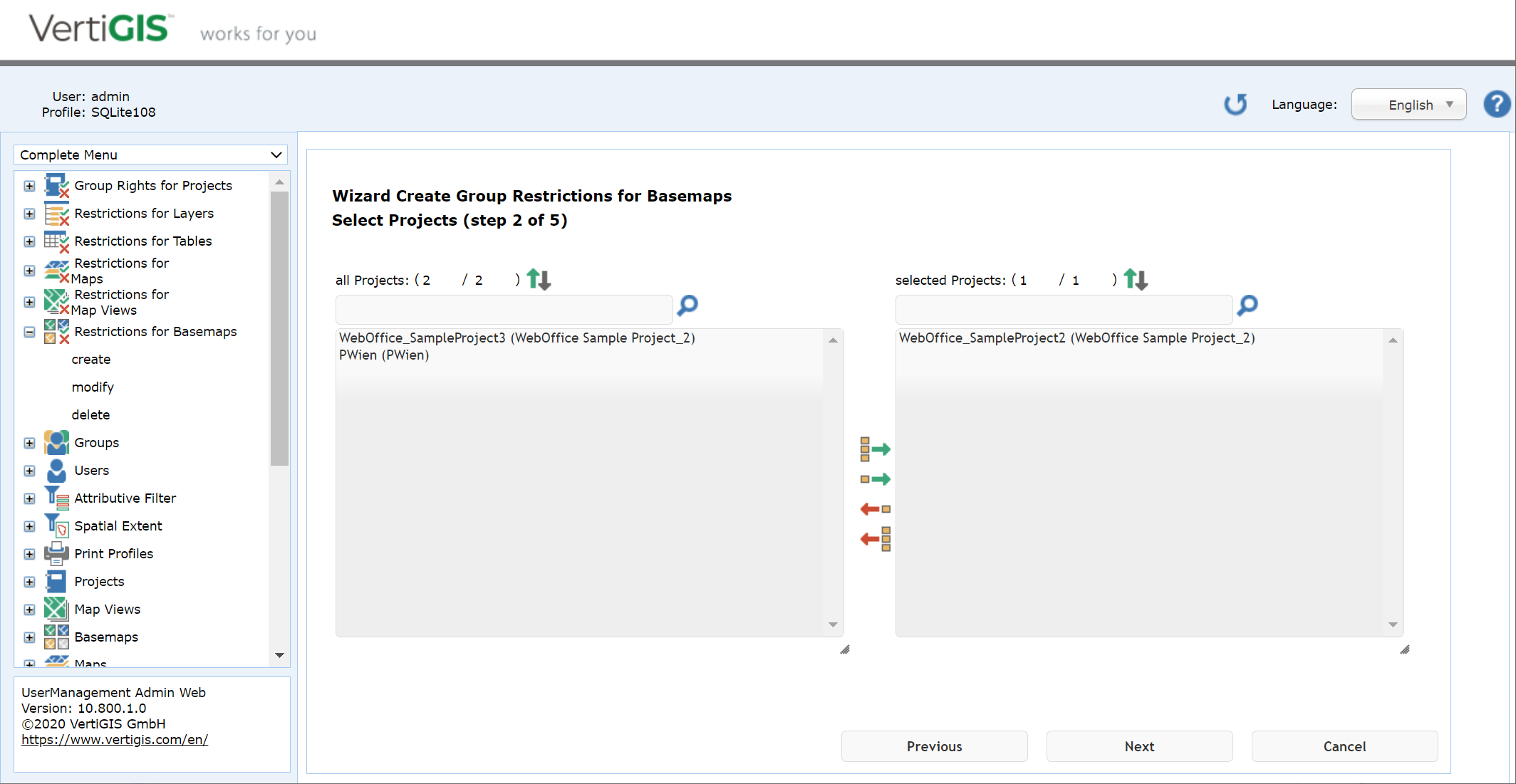 Create restrictions for basemaps - step 2