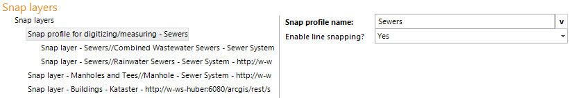 Snap profile for digitizing / measuring configuration