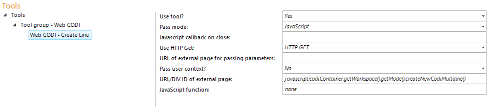 Configuration - Web CODI Create Line