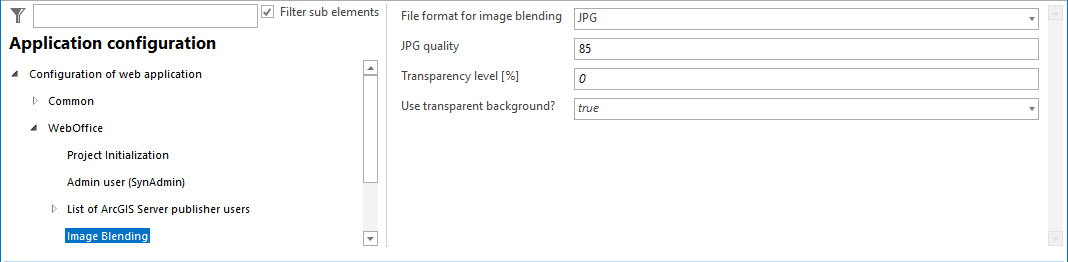 Image blending configuration