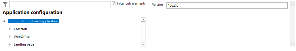Application configuration settings
