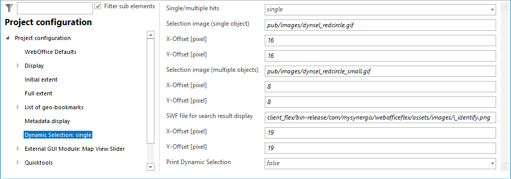 Dynamic selection configuration