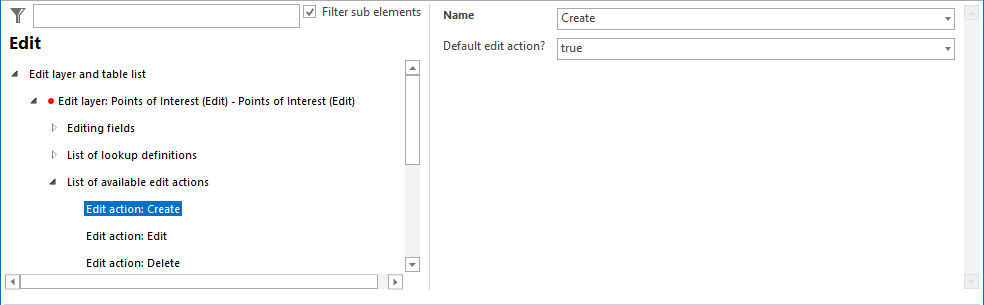 Edit actions configuration Edit actions configuration
