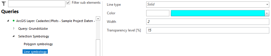 Line symbology configuration Line symbology configuration