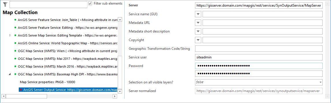 ArcGIS Server Output Service configuration