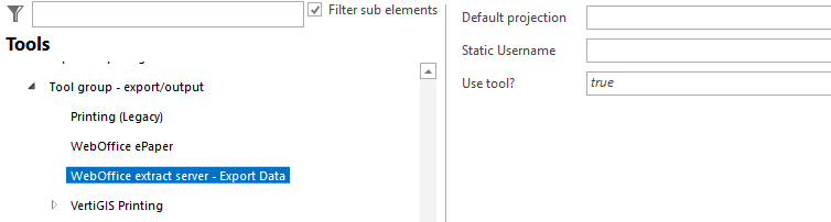 WebOffice extract server - extract data tool configuration