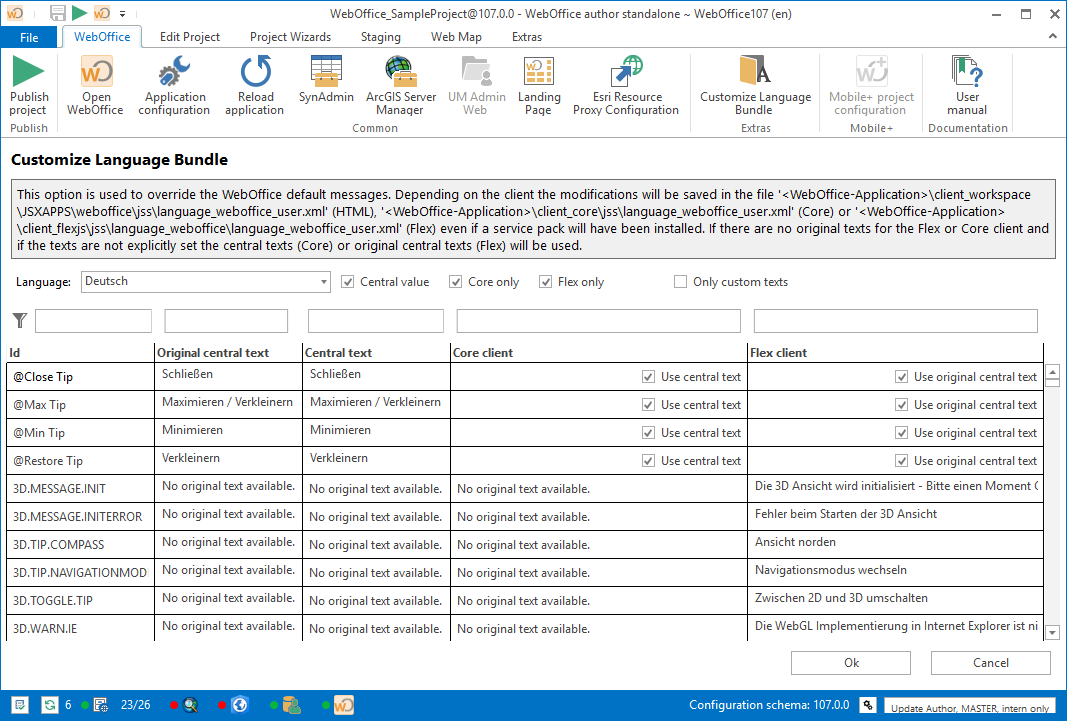 Language Bundle Dialog Box
