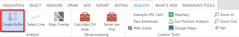 Create Buffer tool in the WebOffice core client Create Buffer tool in the WebOffice core client