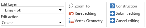 Edit configuration in the dynamic ribbon for editing Edit configuration in the dynamic ribbon for editing