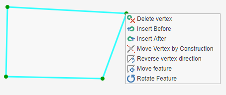 Vertrex context menu Vertrex context menu