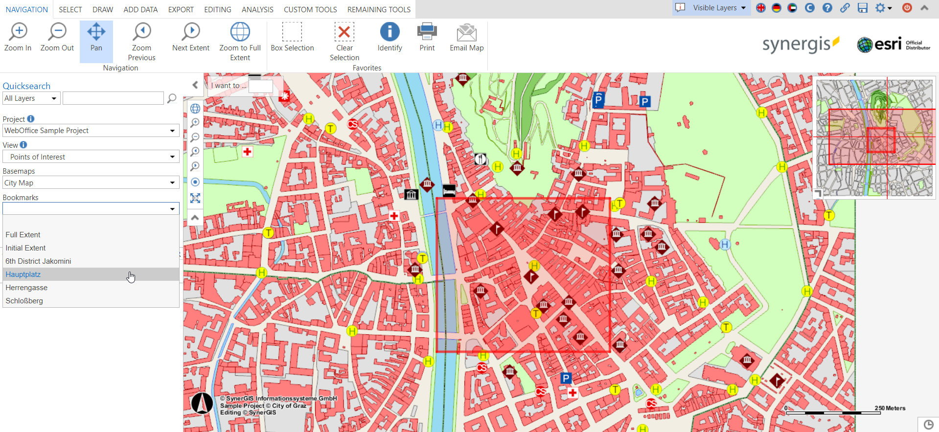 WebOffice core client - Preview of a map section (Geo-Bookmark) WebOffice core client - Preview of a map section (Geo-Bookmark)