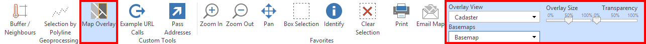Map Overlay tool in the WebOffice core client Map Overlay tool in the WebOffice core client