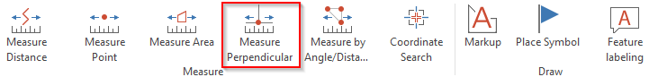 Measure Perpendicular tool in the WebOffice core client