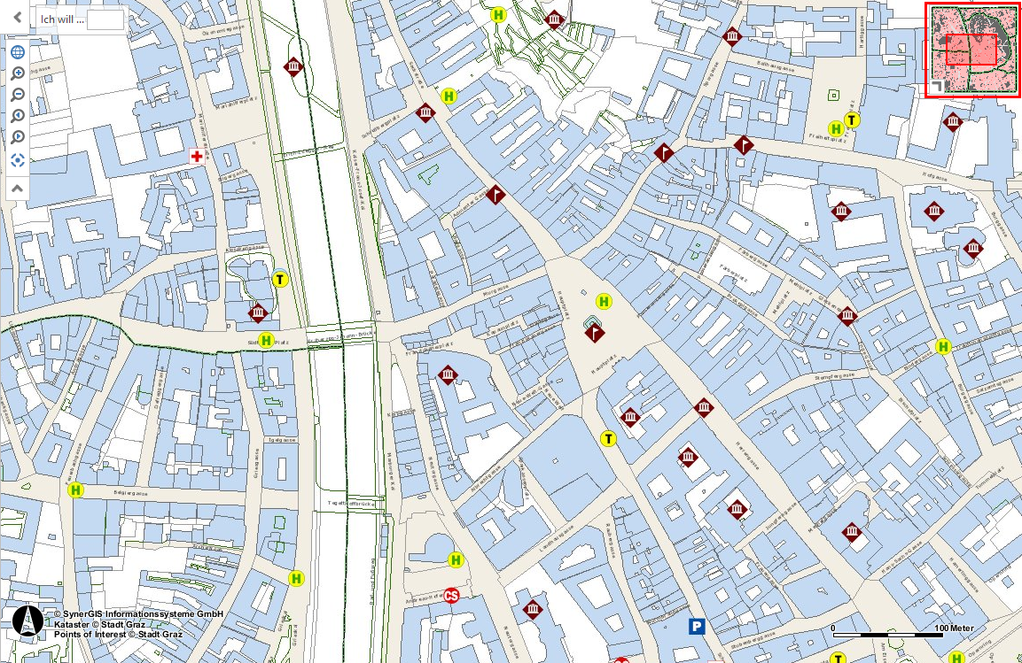 Overview map in the Main Map Display of WebOffice core client Overview map in the Main Map Display of WebOffice core client