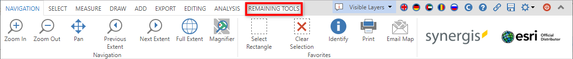 Ribbon "Remaining tools" in the WebOffice core client Ribbon "Remaining tools" in the WebOffice core client