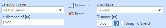 Select Line tool settings including snap profile/layer