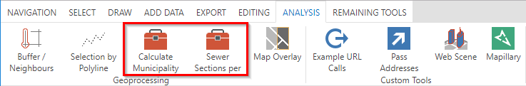 Geoprocessing tool in the WebOffice core client Geoprocessing tool in the WebOffice core client