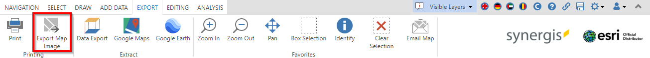 Export Map Image tool in the WebOffice core client Export Map Image tool in the WebOffice core client