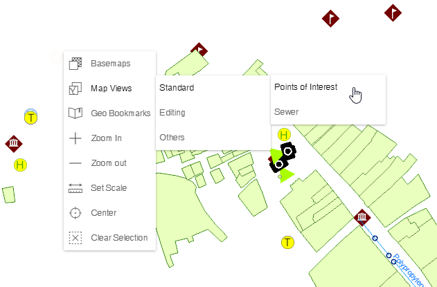 Map views from the context menu Map views from the context menu