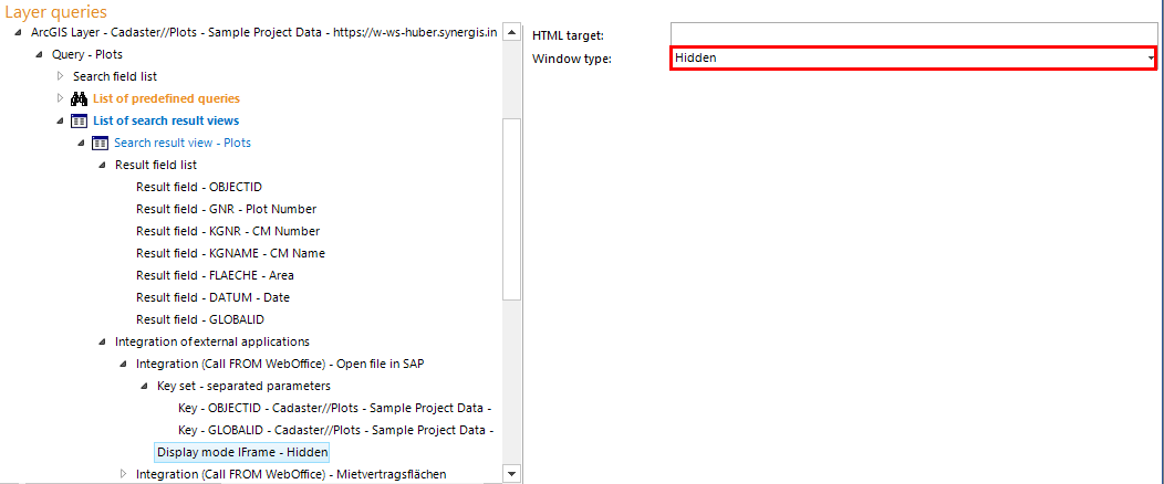 Configuration as an integration of external application in layer queries Configuration as an integration of external application in layer queries
