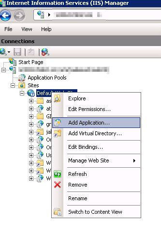 Creation of a virtual directory in IIS