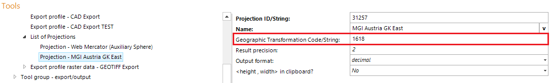 Geographic transformation in the WebOffice 10.9 R5 project configuration Geographic transformation in the WebOffice 10.9 R5 project configuration