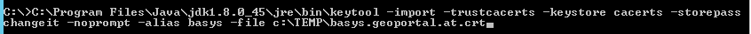 Example for adding a certificate in Java Truststore by using command prompt