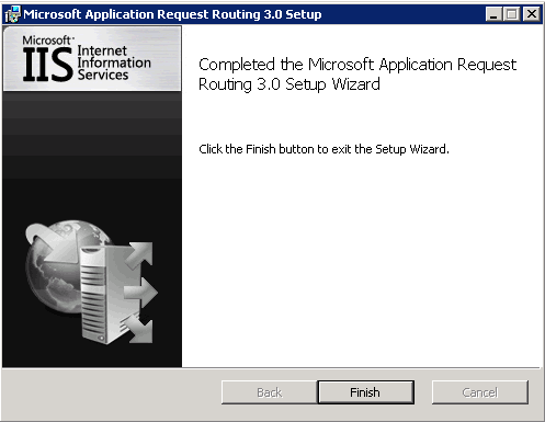 Installation of the IIS ARR module successful