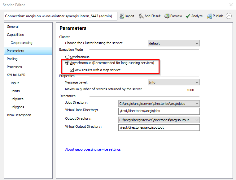 Service Editor adjustments Service Editor adjustments