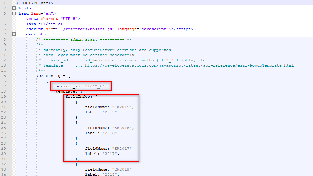 Configuration of the file "customPopup.htm" Configuration of the file "customPopup.htm"
