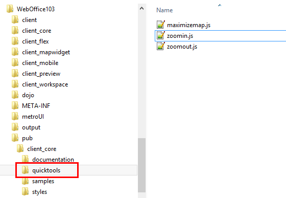 Sample quicktools in WebOffice 10.9 R5 application Sample quicktools in WebOffice 10.9 R5 application