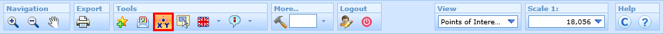 Search Coordinates tool in the WebOffice html client