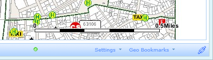 Large scale bar displaying miles Large scale bar displaying miles