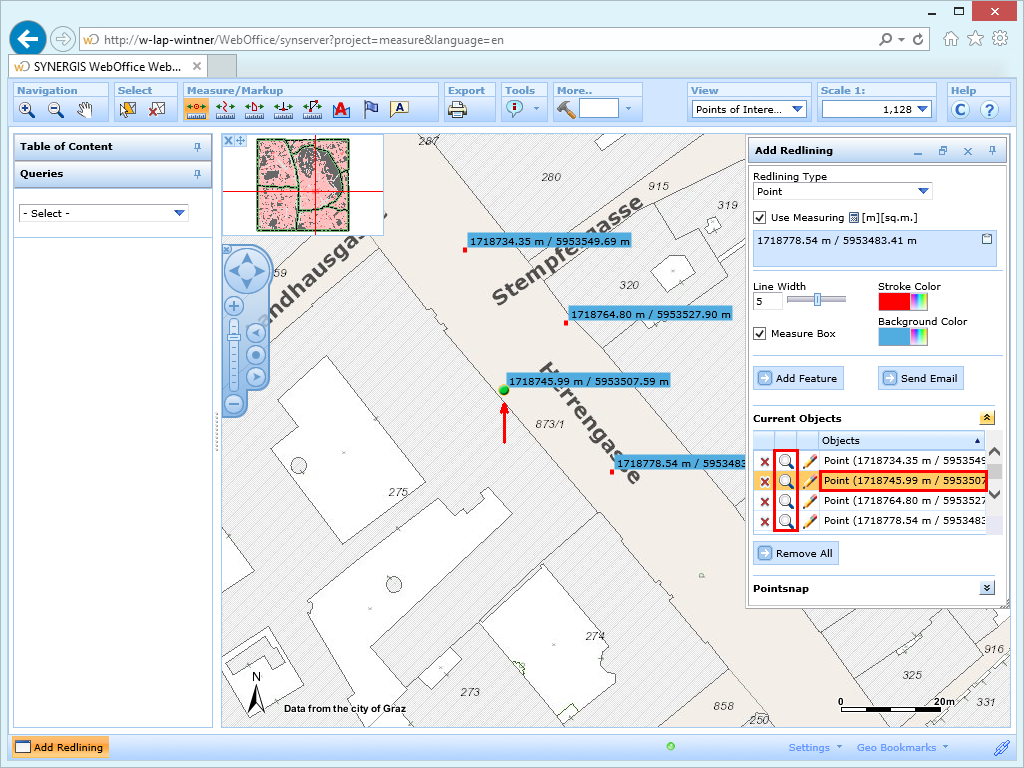 Selecting objects and zoom to them in the WebOffice html client