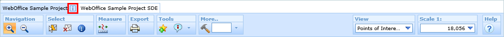 Project metadata accessible via tab Project metadata accessible via tab