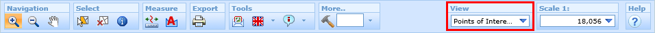 View list box in the toolbar