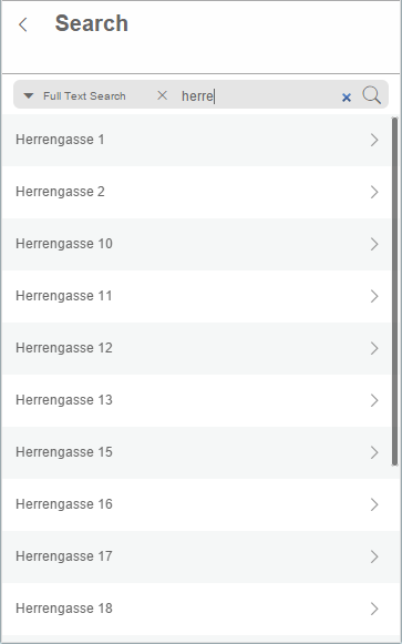 Query in the WebOffice mobile client - phone mode