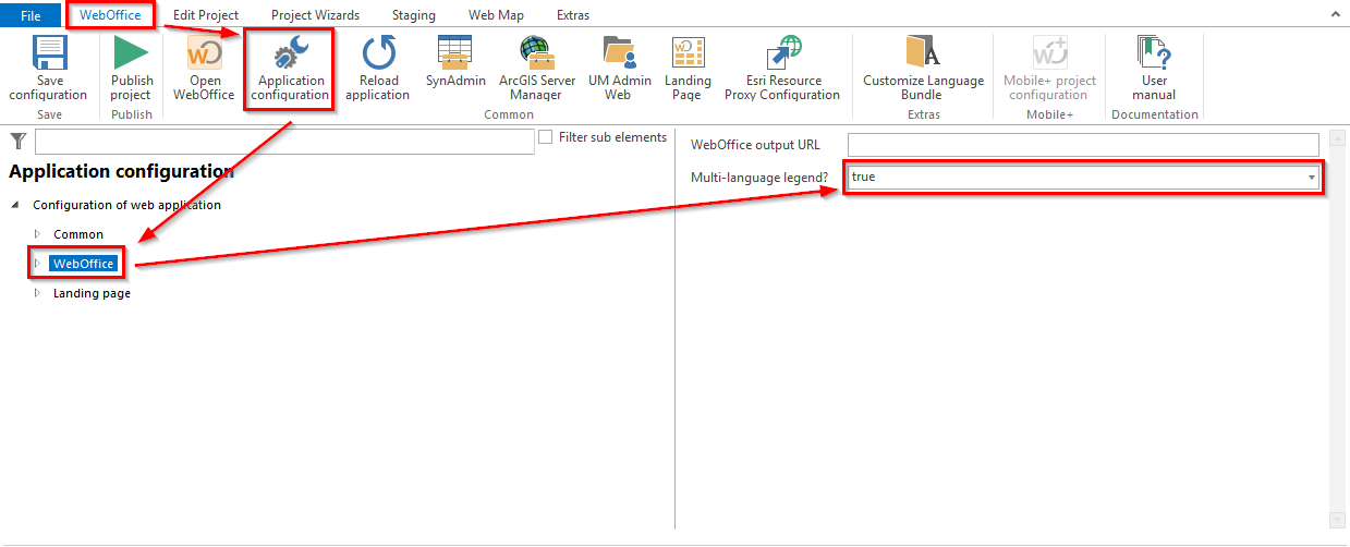 Activate multilanguage legend in the application configuration