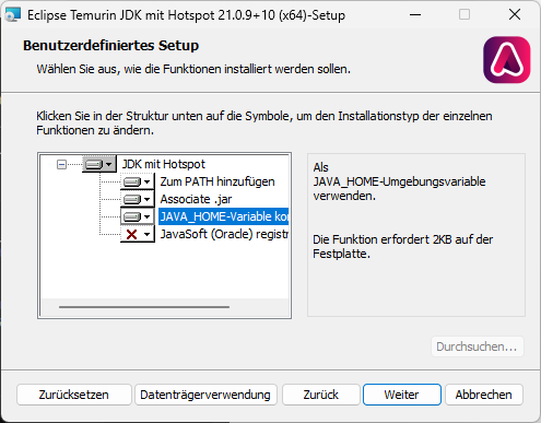 Set the sysem environment variable JAVA_HOME Set the sysem environment variable JAVA_HOME