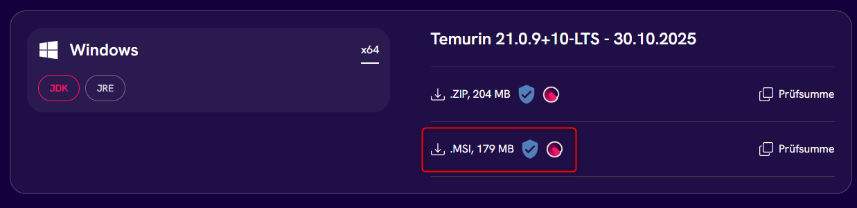 Download the latest version of Java 21 OpenJDK Temurin from Adoptium Download the latest version of Java 21 OpenJDK Temurin from Adoptium