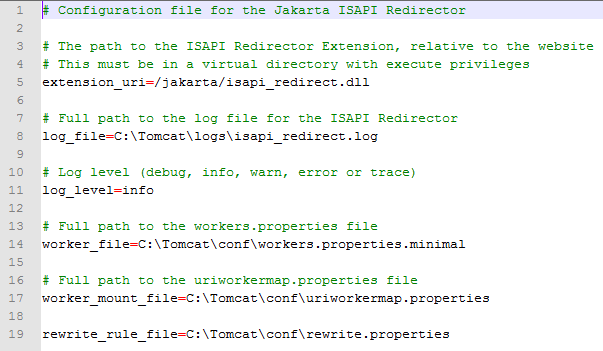 Adjusting parameters in 'isapi_redirect.properties'