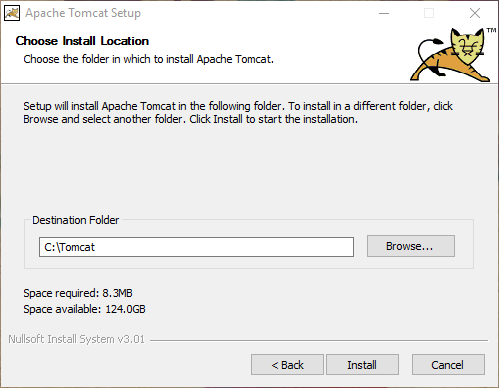 Apache Tomcat setup - recommended installation directory Apache Tomcat setup - recommended installation directory
