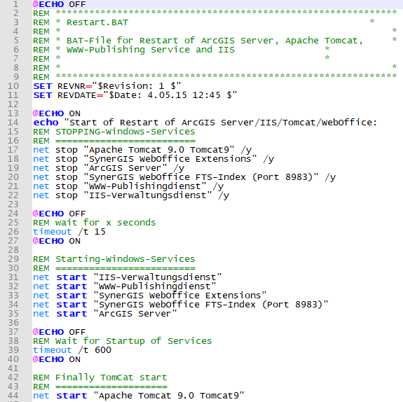 Example for Restart.bat file Example for Restart.bat file