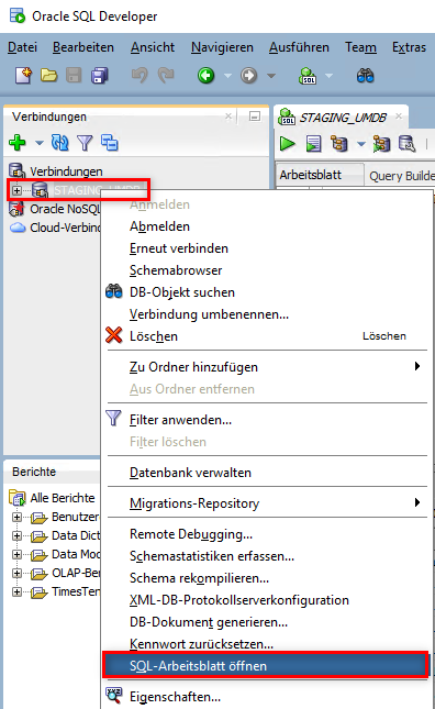 open SQL Worksheet open SQL Worksheet