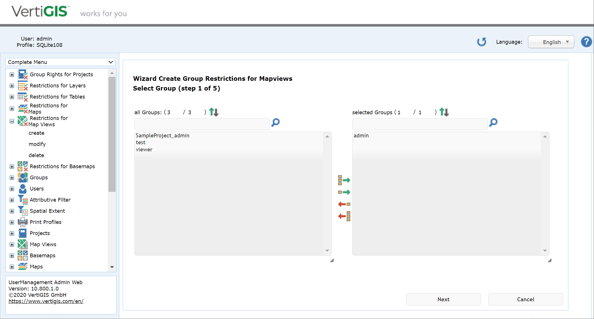 Create restrictions for map views - step 1 Create restrictions for map views - step 1