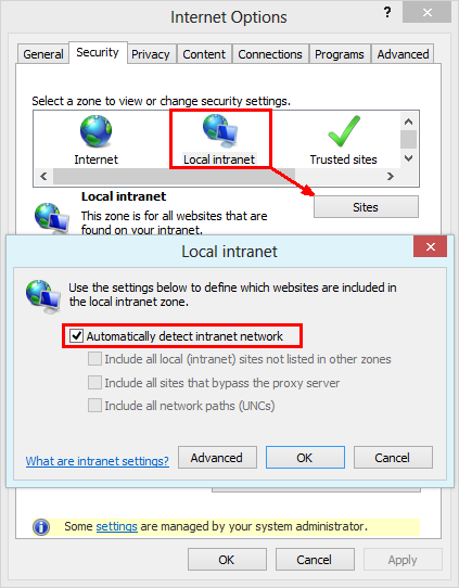 IE security settings IE security settings